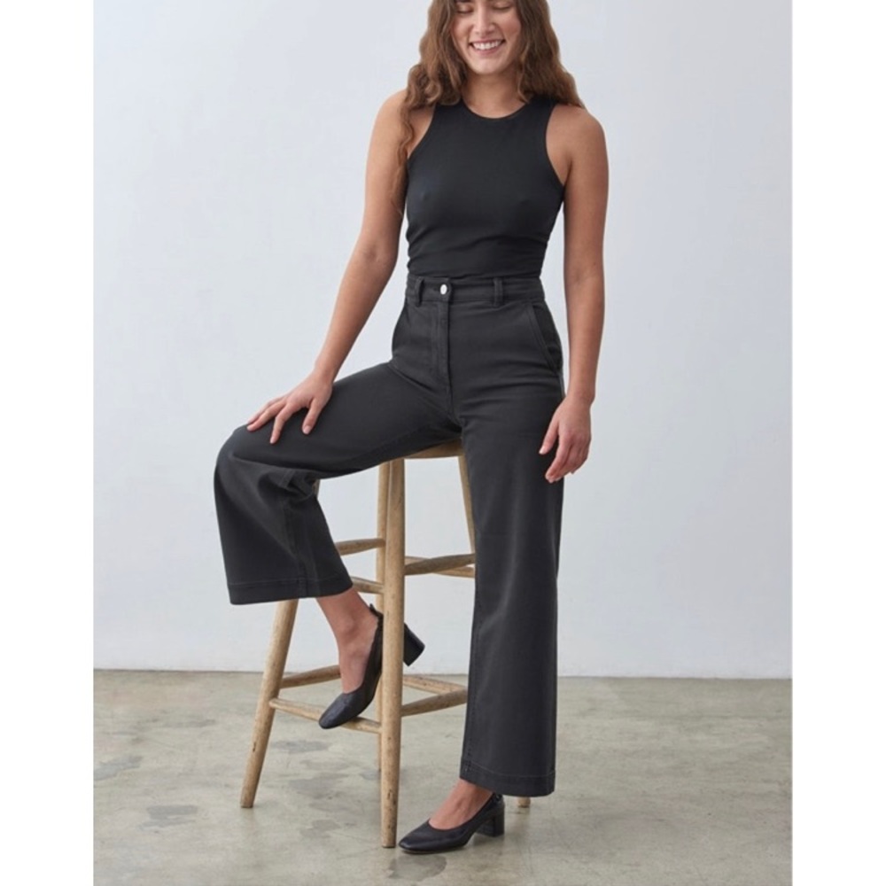 Everlane wide-leg crop jeans (black size 16)
